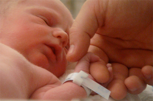Lucas & Dad Hand